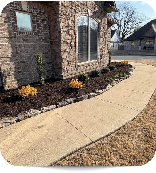 landscaped residential flowerbed